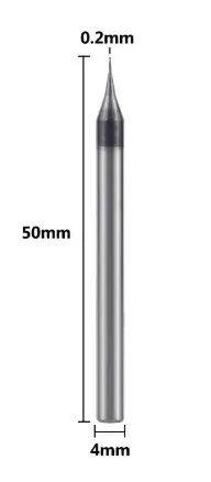 כרסום Micro Flat דו-להב 0.2