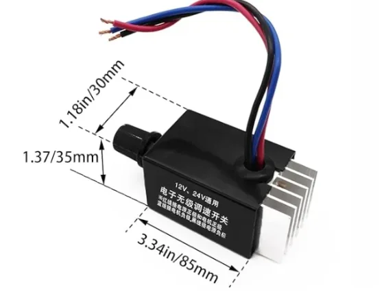 בקר מהירות למנוע DC 12/24V