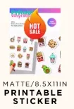 Printable sticker paper, matte
