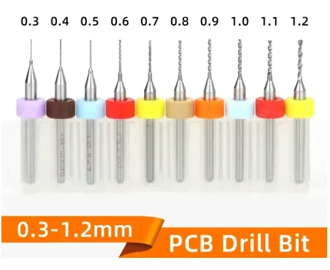 طقم 10 ريش ثقب PCB من 0.3 إلى 1.2 مم